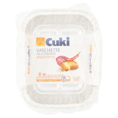 CUKI COOKS DOUBLE STRENGTH ALUMINUM TRAYS 1 PORTION 6 PCS