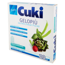 CUKI CONGELA GELOPIÙ SACCHETTI FREEZER 7 STRATI FORMATO GRANDISSIMO 35 X 50 CM 10 PZ