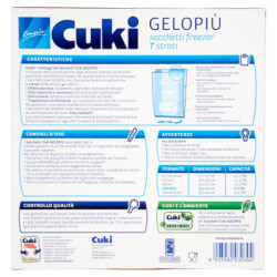 CUKI FREEZES GELOPIÙ BOLSAS PARA CONGELADOR 7 CAPAS TAMAÑO GRANDE 29 X 42 CM 15 UNIDADES