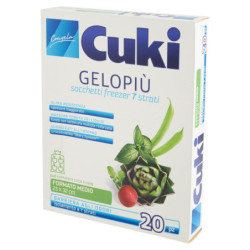 CUKI FREEZES GELOPIÙ BOLSAS PARA CONGELADOR 7 CAPAS TAMAÑO MEDIANO 23 X 32 CM 20 UNIDADES