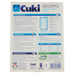 CUKI CONGELA GELOPIÙ SACCHETTI FREEZER 7 STRATI FORMATO MEDIO 23 X 32 CM 20 PZ