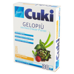 CUKI FREEZES GELOPIÙ BOLSAS PARA CONGELADOR 7 CAPAS TAMAÑO PEQUEÑO 18 X 28 CM 30 UNIDADES