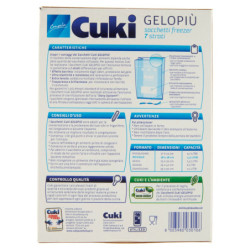 Cuki Congela Gelopiù sacchetti freezer 7 strati Formato Piccolo 18 x 28 cm 30 pz