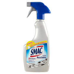 SMAC - BRILLA ACCIAIO SPRAY, DETERGENTE PER SUPERFICI IN ACCIAIO, AZIONE LUCIDANTE 520 ML