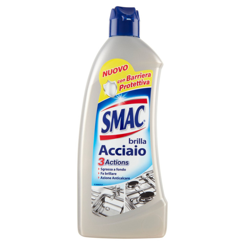 SMAC - CREMA BRILLA ACCIAIO, LIMPIADOR PARA SUPERFICIES DE ACERO, ACCIÓN PULIDO 520 ML