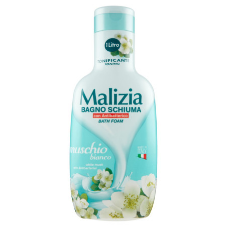 MALIZIA BAIN MOUSSE AU MUSC BLANC ANTIBACTÉRIEN 1000 ML