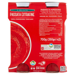 PASSATA DI POMODORO EXTRAFINE "IL DELICATO" PETTI - 2 X 350G - 100% POMODORO TOSCANO