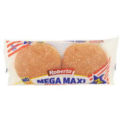 ROBERTO MEGA MAXI HAMBURGER CON SEMI DI SESAMO 2 PANINI 250 G