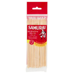 SAMURÀI DELUXE BROCHETAS DE BAMBÚ SECCIÓN REDONDA 15 CM Ø 2,5 MM 100 UD