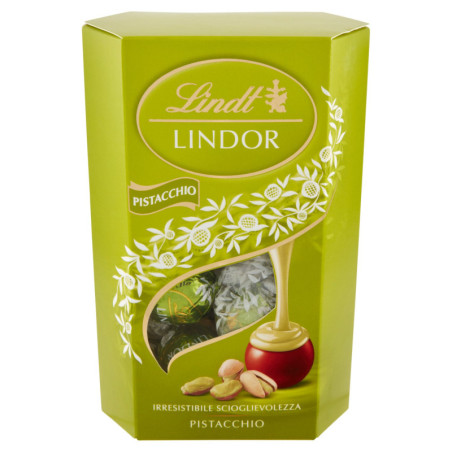 Lindt Cioccolatini Lindor Cioccolato al latte Pistacchio Scatola 200 g