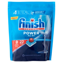 FINISH POWER ALL IN ONE PASTILLAS PARA LAVAVAJILLAS REGULARES 22 LAVADOS 352 GR