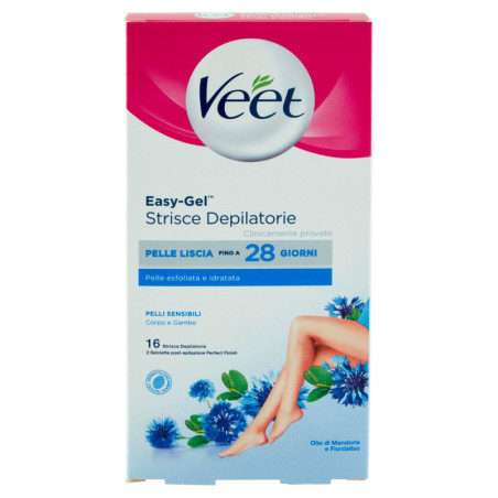 VEET EASY-GEL STRISCE DEPILATORIE PELLI SENSIBILI CORPO E GAMBE 16 PZ