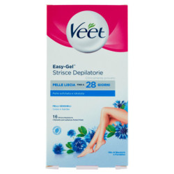 VEET EASY-GEL STRISCE DEPILATORIE PELLI SENSIBILI CORPO E GAMBE 16 PZ