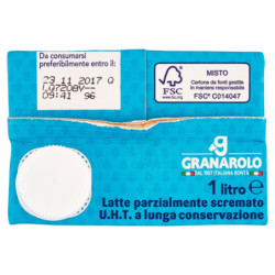 GRANAROLO PIÈCE LEGGERO AU LAIT UHT PARTIELLEMENT ÉCRÉMÉ LONGUE CONSERVATION 1 LITRE