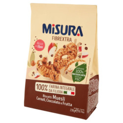 GALLETAS DE MUESLI TAMAÑO FIBREXTRA CON CEREALES, CHOCOLATE Y FRUTA 230 G