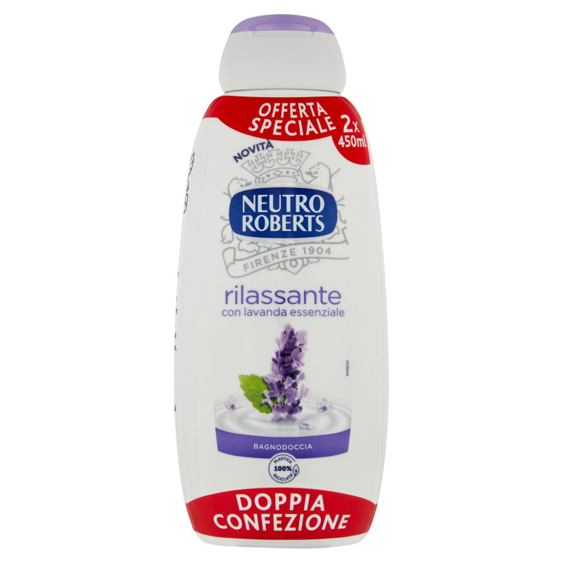 NEUTRO ROBERTS RILASSANTE CON LAVANDA ESSENZIALE BAGNODOCCIA 2 X 450 ML