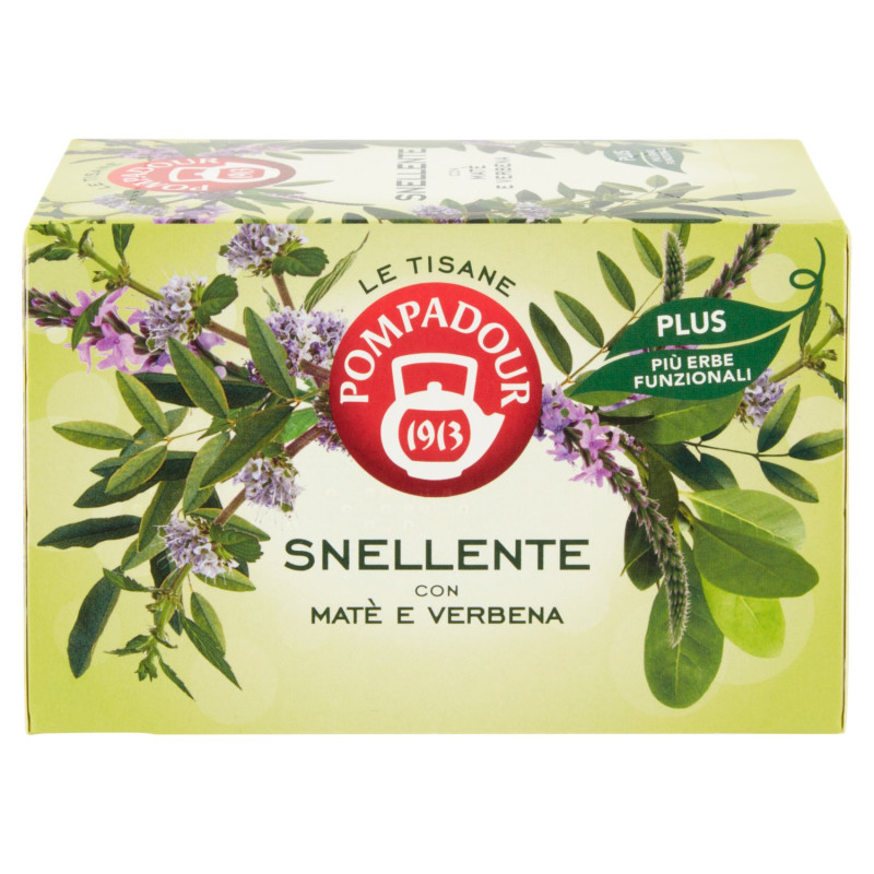 Pompadour Le Tisane Snellente con Matè e Verbena 18 x 2,2 g