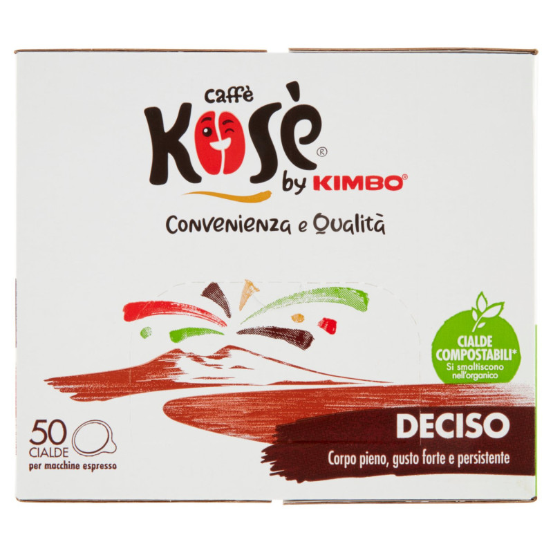 CAFÉ KOSÈ DECISO 50 VASOS COMPOSTABLES* PARA MÁQUINAS ESPRESSO 350 G