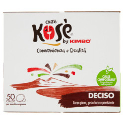 CAFÉ KOSÈ DECISO 50 VASOS COMPOSTABLES* PARA MÁQUINAS ESPRESSO 350 G