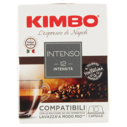 KIMBO INTENSO CAPSULE COMPATIBILI CON LE MACCHINE AD USO DOMESTICO LAVAZZA A MODO MIO* 10 X 7,5 G