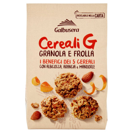 CÉRÉALES GALBUSERA G GRANOLA ET PÂTE SABÉE À L'ABRICOT, ORANGE ET AMANDES 300 G