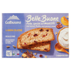 Galbusera BelleBuone Fette spesse al muesli con avena, frutta, noci pecan e semi 5 x 40 g