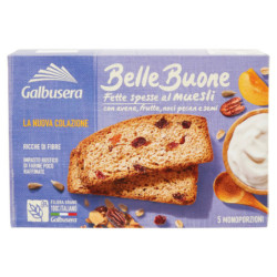 GALBUSERA BELLEBUONE FETTE SPESSE AL MUESLI CON AVENA, FRUTTA, NOCI PECAN E SEMI 5 X 40 G