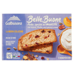 GALBUSERA BELLEBUONE FETTE SPESSE AL MUESLI CON AVENA, FRUTTA, NOCI PECAN E SEMI 5 X 40 G