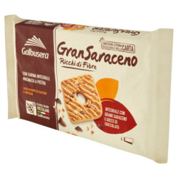 Galbusera GranSaraceno Ricchi di Fibre Integrale con Grano Saraceno e Gocce di Cioccolato 6 x 43,3 g