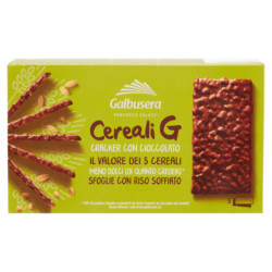 GALBUSERA GETREIDE G GEBÄCK MIT Puffreis, ÜBERZOGEN MIT SCHOKOLADE 5 X 30 G