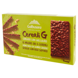 Galbusera Cereali G Sfoglie con Riso Soffiato Ricoperte di Cioccolato 5 x 30 g