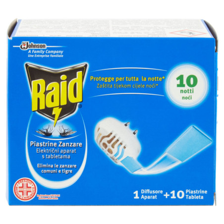 RAID MOSQUITO TAGS 1 DIFFUSER + 10 TAGS