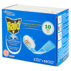 RAID MOSQUITO TAGS 1 DIFFUSER + 10 TAGS