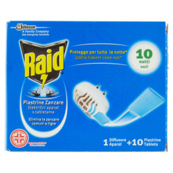 RAID MOSQUITO TAGS 1 DIFFUSER + 10 TAGS