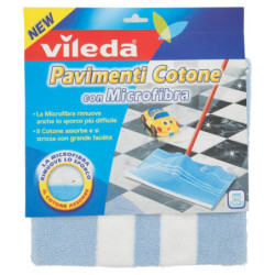 Vileda Panno pavimenti in Cotone + MF, ideale per rimuovere anche lo sporco più difficile 1 pz