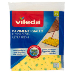 VILEDA UTRAFRESH YELLOW FLOORS, TNT + 30% MICROFIBER AND ANTIBACTERIAL TREATMENT. 2X