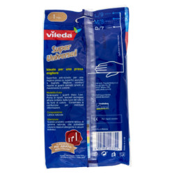 VILEDA SUPER UNIVERSAL HOME GLOVES IN LATEX, SUPER NON-SLIP GRIP, SIZE S