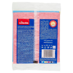 VILEDA 100% NATURAL BIODEGRADABLE SPONGE CLOTH, COMPOSED OF CELLULOSE AND 30% RECYCLED COTTON 3 PCS