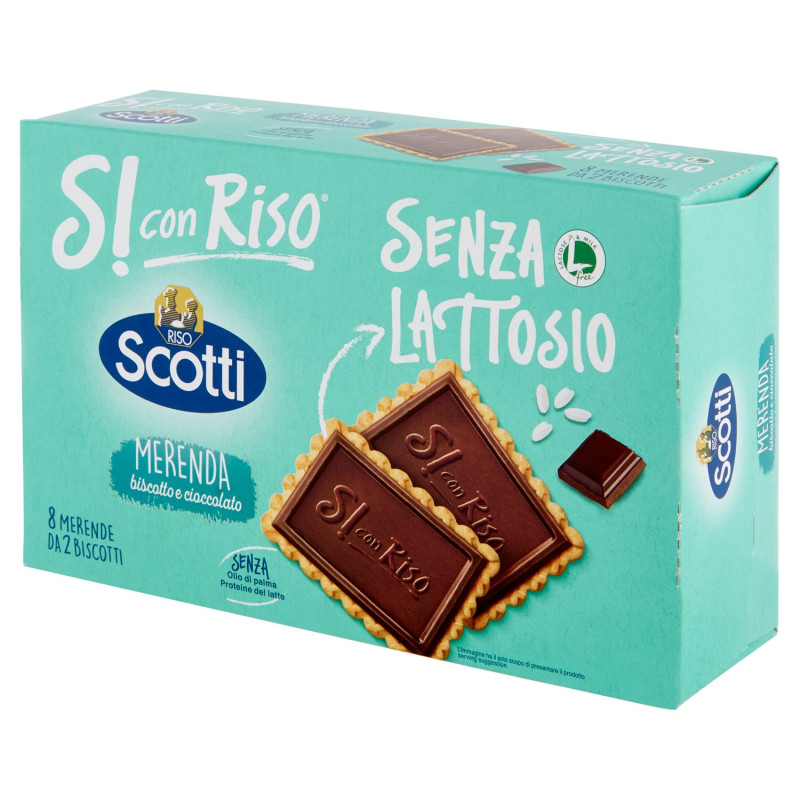 RISO SCOTTI SI CON RISO SENZA LATTOSIO MERENDA BISCOTTO E CIOCCOLATO 8 X 25 G