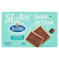 Riso Scotti Si con Riso Senza Lattosio Merenda biscotto e cioccolato 8 x 25 g