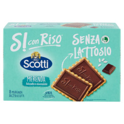 RISO SCOTTI SI CON RISO SENZA LATTOSIO MERENDA BISCOTTO E CIOCCOLATO 8 X 25 G