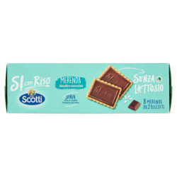 Riso Scotti Si con Riso Senza Lattosio Merenda biscotto e cioccolato 8 x 25 g