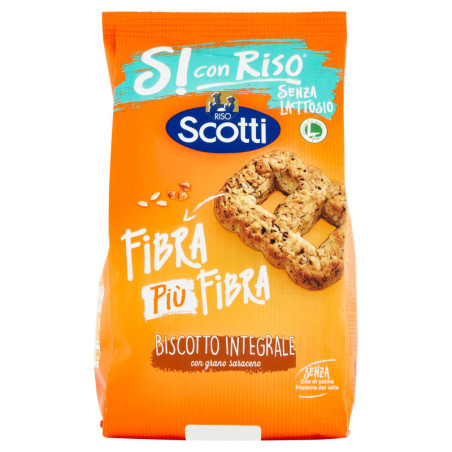 Riso Scotti Si con Riso Senza Lattosio Fibra Più Fibra Biscotto Integrale con grano saraceno 350 g