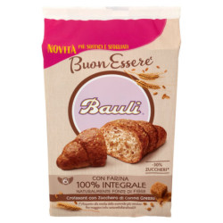 BAULI BUONESSERE CROISSANT CON FARINA 100% INTEGRALE CON ZUCCHERO DI CANNA GREZZO 6 X 37 G