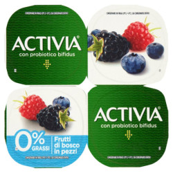 ACTIVIA 0% GRASSI FRUTTI DI BOSCO IN PEZZI 4 X 125 G