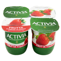 ACTIVIA FRESA TROZOS 4 X 125 G