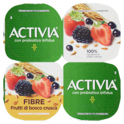 ACTIVIA FIBRE FRUTTI DI BOSCO E CRUSCA 4 X 125 G