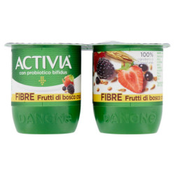 ACTIVIA FIBRE FRUTTI DI BOSCO E CRUSCA 4 X 125 G