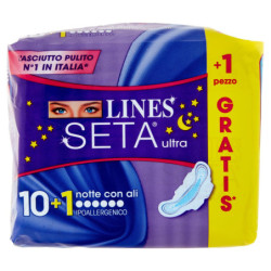 LINES SETA ULTRA NOTTE LUNGO CON ALI 10+1 PZ