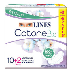 LINES COTONE ASSORBENTI ULTRA CON ALI 10+2 PZ